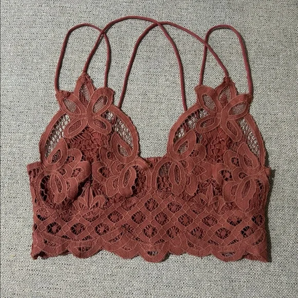 Free people Lace Bralette in Rust - Picture 2 of 4